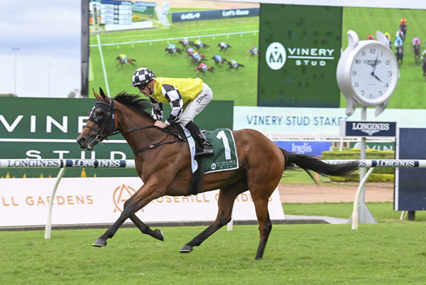 Prowess wins the G1 Vinery Stud Stakes ,second Aussie G1 winner for Proisir - image Steve Hart 