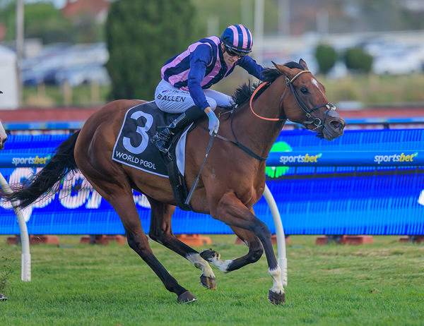 She's Bulletproof Controlled The Race Throughout, Winning G3 Northwood Plume Stakes - Image Grant Courtney