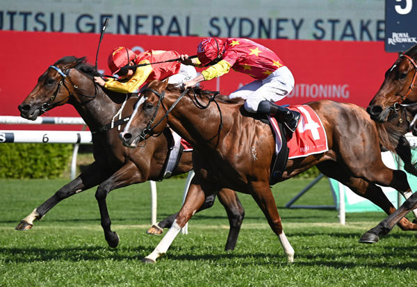Rocketing By wins the G3 Sydney stakes - image Steve Hart