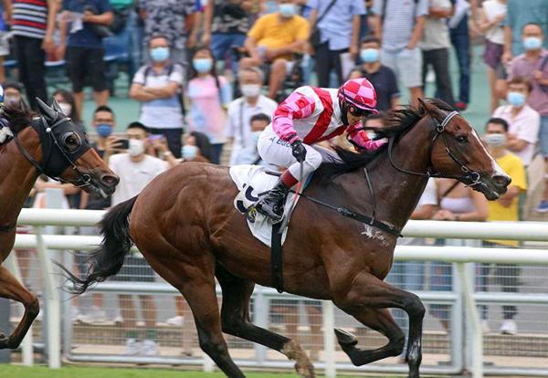 Super Wealthy wins the G3 National Day Cup - image HKJC.