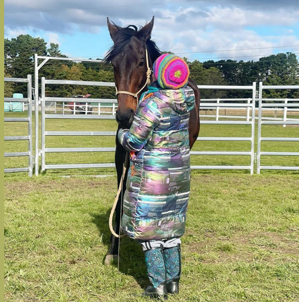 Dream is making the most of his time with Trish at Horse Aid last week.