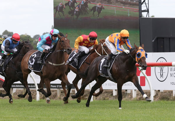 Opie Bosson guides Trobriand to victory in the Gr.2 Carlaw Park Eclipse Stakes (1200m) Photo Credit: Trish Dunell