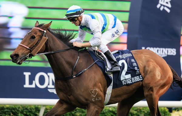 Voyage Bubble wins his second G1 HK International Mile - image Grant Courtney