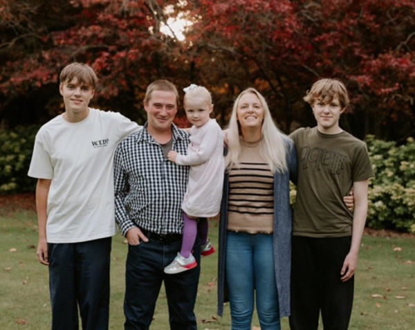 Amanda Higgins pictured with her family.  Photo: Supplied
