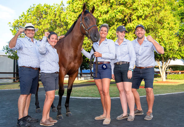$1.6million I Am Invincible colt from Spright with the team at Cressfield.