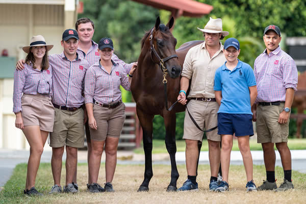 Tom and Charlie Magnier with the $1.9million colt and a happy Newgate team!  - image Darren Tindale Photography - Magic Millions